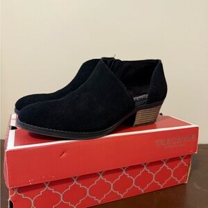 Skechers Black Suede Low Heel Booties